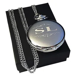 eternity engraving inc. Engraved Pocket Watch - Wedding Groomsmen Personalized Unique Gifts - Chain, Box and Engraving Included, Comes in 4 Colors image 5