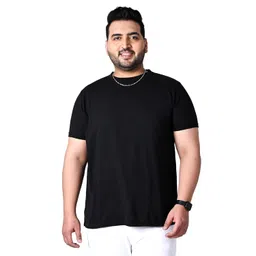 bigbanana Plus Size Men's Regular Fit Solid Round Neck Tshirt image 1