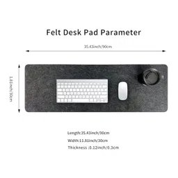 DawnTrees Grey Felt Desk Pad - Extra Large Keyboard Mat, Mouse Pad, XL Computer Desk Pad, Office Felt Pad Mat (Dark Grey) image 2