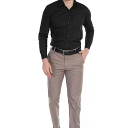 the turquoise turtle Men's Stretchable Solid Plain Formal Trousers – Regular Fit Stylish Pants for Office & Party, Fashionable Dress Trousers for Men image 1