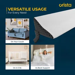 orista Orista™ Memory Foam Bed Wedge Headboard Mattress Gap Pillow | Gap Filler 0-8 Inch Between Headboard and Mattress with Side Pockets| Queen Size 60 x 10 x 6 Inch | Skin Friendly Cover image 5