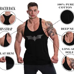 the blazze 0051 Men's Tank Top Muscle Gym Bodybuilding Vest Fitness Workout Train Stringers image 3