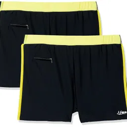 i-swim Mens Costume Is-010 Size 3XL Black/Yellow with Is-010 Size 3XL Black/Yellow Pack of 2 and Earplug Is-406 image 1