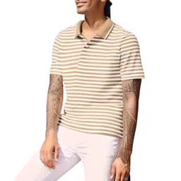 mack jonney Men's Striped Cotton Rich Polo T Shirt | Collar Tshirts | Half Sleeves | Stripe-Regular Fit-MACK640589 image 1