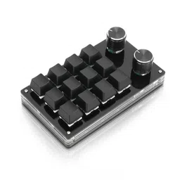 12 Keys Programmable Keyboard,Multifunctional USB Mechanical Gaming Keyboard,One-hand Macro Mechanical Keyboard with Memory Function,for Editing,Gaming,Industry,Office,Speculate in Stocks, Green image 1