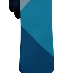 the tie hub Solid Blue 100% Silk Necktie with Pocket Square and Cufflink Gift Set For Men image 2