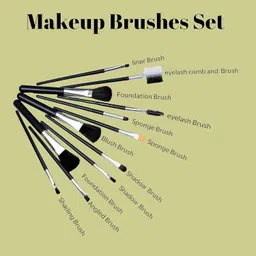 Jiffix Professional 12-Piece Makeup Brush Kit – Premium Brushes for Powder, Blush, Concealer & Eye Makeup – Sleek Silver Handles with Storage Bag (Black) image 5