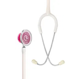 rcsp Stethoscope For Medical Students, Doctors & Nurse with Attractive Colour, lightweight Aluminium anodizing Chest Piece with Flexible Latexfree Tube & Soft Sealing Ear Knobs, Stylish Look (WHITE) image 2