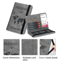 storite 2 Pack Grey RFID Blocking PU Leather Travel Passport Holder Cover Travel Wallet Organiser Passport Case Travel Document Organiser for Men & Women (14.8 X 11CM- Grey) image 3