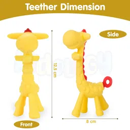 Kidology Giraffe Shape Teether for Babies 6+ Months - BPA Free Silicone Teething Toys for Infants | Safe and Soft Chewable Toy | Freezer and Dishwasher Safe | Ideal Gift for Baby Girls & Boys image 2