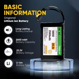 elbotics ELBOTICS® 22.2V Li-ion 2600mAh 18650 Lithium ion Rechargeable Battery Pack 6S 22.2V 25.2V Battery Pack for Power Bank, and Ideal for Multi-Purpose Applications in Robotics, Electronics, and More. image 3