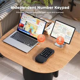 meetion master Ergonomic Bluetooth Keyboard Split Wireless Ergo Keyboard Wave Keys Keyboard with Wrist Rest Portable Separated Number Keypad Built-in Win/Macos Keyboard with Adjustable Tilt for Computer PC Laptop image 5