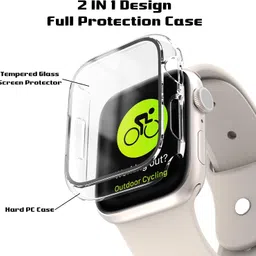 EWUONU 2 Pack Case for Apple Watch 40mm SE Series 6/5/4/SE 2nd Gen with Tempered Glass Full Screen Protector, Full Protective Cover Hard PC Bumper Face Cover for iWatch 40mm, Clear image 2