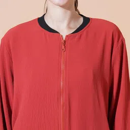 9 impression Women Printed Bomber Jackets | Full Zipper Regular Jacket | Casual Sweatshirt | Oversized Jackets for Women image 2