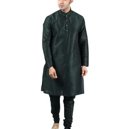 ethluxis Men's Silk Blend Kurta Churidar Pyjama Set image 1