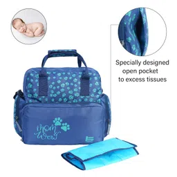 sabuz bag Waterproof Mom Backpack Style Diaper Bag Print (Blue) image 4