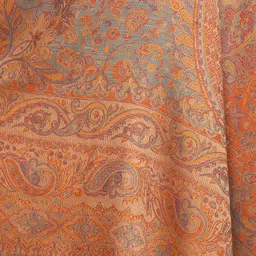 pashtush Womens Faux Pashmina Shawl, Ethnic Weave Design, Beige image 2