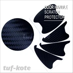 tuf-kote tuf-kote® Car Door Handle Protector 3D Carbon Design Scratch Protection Vinyl Film, Type: R, Black image 4