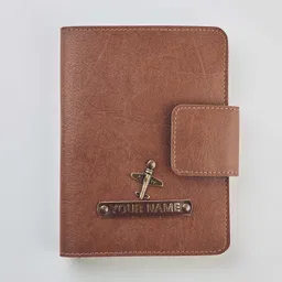 the black box co. Customized PU Leather Mini Travel Wallet for Passport, Pen, Airline Ticket/Boarding Pass, Cards, Cash & Coins | Customized Passport Cover for Men & Women (Tan) image 2