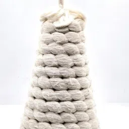 SSKR Gopuram Style Flower Pot Type Cotton Wicks Diya Batti Big Size (White) - 1 Pieces | 20 Cms Height image 2