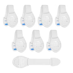 KitschKitsch® 8pcs Baby Infant Child Proofing Safety Locks Latches Door Cupboard Cabinet Fridge Drawer Locks (White) image 1