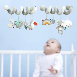 Baby Crib Hanging Rattle Cartoon Spiral Stroller Toy for Newborn Unique Gift Elephant Bird image 4