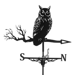 club bollywood CLUB BOLLYWOOD® Retro Iron Black Owl Weathervane Fence Mount Weather Vane Barn Ornament|Home & Garden | Yard, Garden & Outdoor Living | Garden D?©cor | Weathervanes|1 Piece Weather Vane image 3
