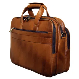 richsign leather accessories 16 Inch Men's Leather Briefcases Office Shoulder Bag image 3