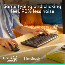 Logitech MK295 Silent Wireless Mouse & Keyboard Combo with SilentTouch Technology, Full Numpad, Advanced Optical Tracking, Lag-Free Wireless, 90% Less Noise - Black image 2