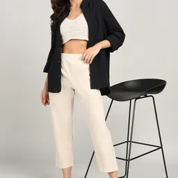 alan jones clothing Women's Cotton Relaxed Ankle Pants image 2
