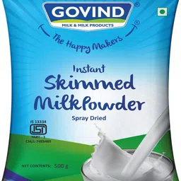 GOVIND MILK & MILK PRODUCTS Instant Skimmed Milk Powder, Nutrient-Packed Skimmed Milk Powder Ideal For Growing Children With No Added Preservative. 500G image 1