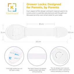 KitschKitsch® 8pcs Baby Infant Child Proofing Safety Locks Latches Door Cupboard Cabinet Fridge Drawer Locks (White) image 4