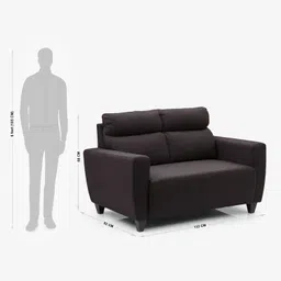 Home Centre Emily Polyester Fabric Sectional Sofa (2-Person Sofa, Brown) image 4