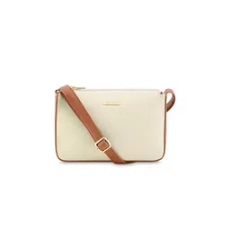 fastrack Trendy White Sling Bag with Adjustable Straps | Faux-Leather Women's Handbags | Sling for Casual Carry image 1