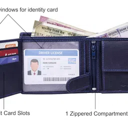 urban forest Jude Blue Leather Wallet for Men image 4