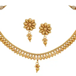 jfl Jewellery for Less Copper Gold Plated Necklace Set for Women & Girls.… image 1