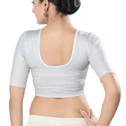 vamas Women's Shimmer Non-Padded Stretchable Half Sleeve Saree Blouse (A-24.N) image 2