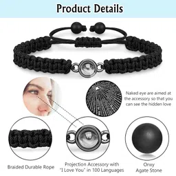 ungent them I Love You 100 Languages Bracelets, Couples Gifts for Boyfriend, Girlfriend, My Love, Soulmate, Anniversary Valentines Day Birthday Christmas Gift for Women Men, adjustable, Nylon, no image 3