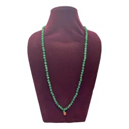 MAHANT JI 100% Natural and Original 108 + 1 Beads Margaj/Emerald or Panna Mala with Lab Certificate (Weight Between 29 Gm to 38 Gm) image 2