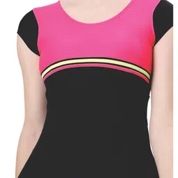 lactra Women's U-Back Swimdress with Boyleg Padded Bust Support for Comfort and Style Black image 3