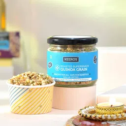 Keeros Healthy Holi Gift Hamper for Family & Friends |Combo of Sweet & Salted, Tasty & Nutritious Super Snacks in Glass Jars in a Premium Gift Hamper image 4
