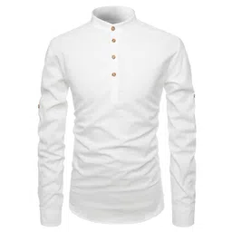 luxrio Short Kurta Shirt for Men Mandrin Collar Cotton Blend image 3