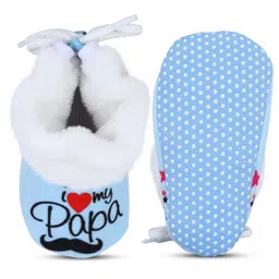 star fish Baby Boys & Girls 3 TO 12 Months Skin Friendly Comfortable & Breathable Papa Printed Booties image 5