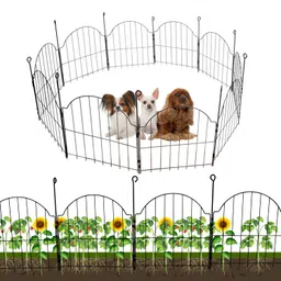 Jabox Rust Proof Flower and Animal Fence, Decorative Outdoor Wire Garden Fence for Home Gardening Durable Tree Guard for Garden and Balcony Versatile Fence for Garden, Balcony Floor Covering (Set-5) image 1