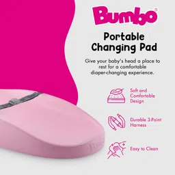 Bumbo B10209 Baby Infant Soft Foam Comfortable Changing Pad with Restrain Belt, Pink image 2