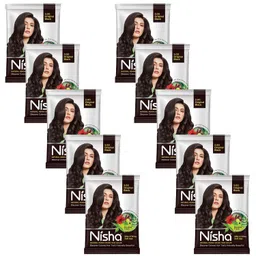 Nisha Natural Henna Powder For Hair Colour, 2.0 Original Black Hair Color, Herbal Conditioning Hair Dye for Silky & Shiny Soft Hair Colour for Men & Women image 2