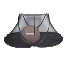 KUNKUN Foldable Mosquito Net for Single Bed (Large Size 7x4x4 Feet) :: Standard Quality (Black) image 2