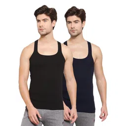 sporto Men's Round Neck Solid Vest, Premium Super Soft Cotton, Ultra Light (Combo Pack) image 1