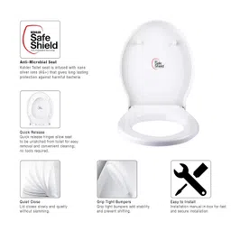Kohler - 6091IN-0 Replay Square-Shaped Quiet-Close Toilet Seat in White image 3