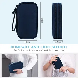 FAYBY Double Layer Electronic Gadget Organizer Case, Electronic Accessories Bag, Gadget Organizer Case, Cable Organizer Bag Portable Electronic Organizer, External Hard Drive Carrying Case (Multi) image 2